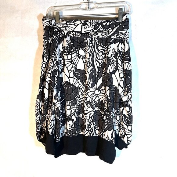 Michael Kors Shirt Top Blouse Floral Long Sleeve Black Large Boat Neck Formal - Picture 7 of 10